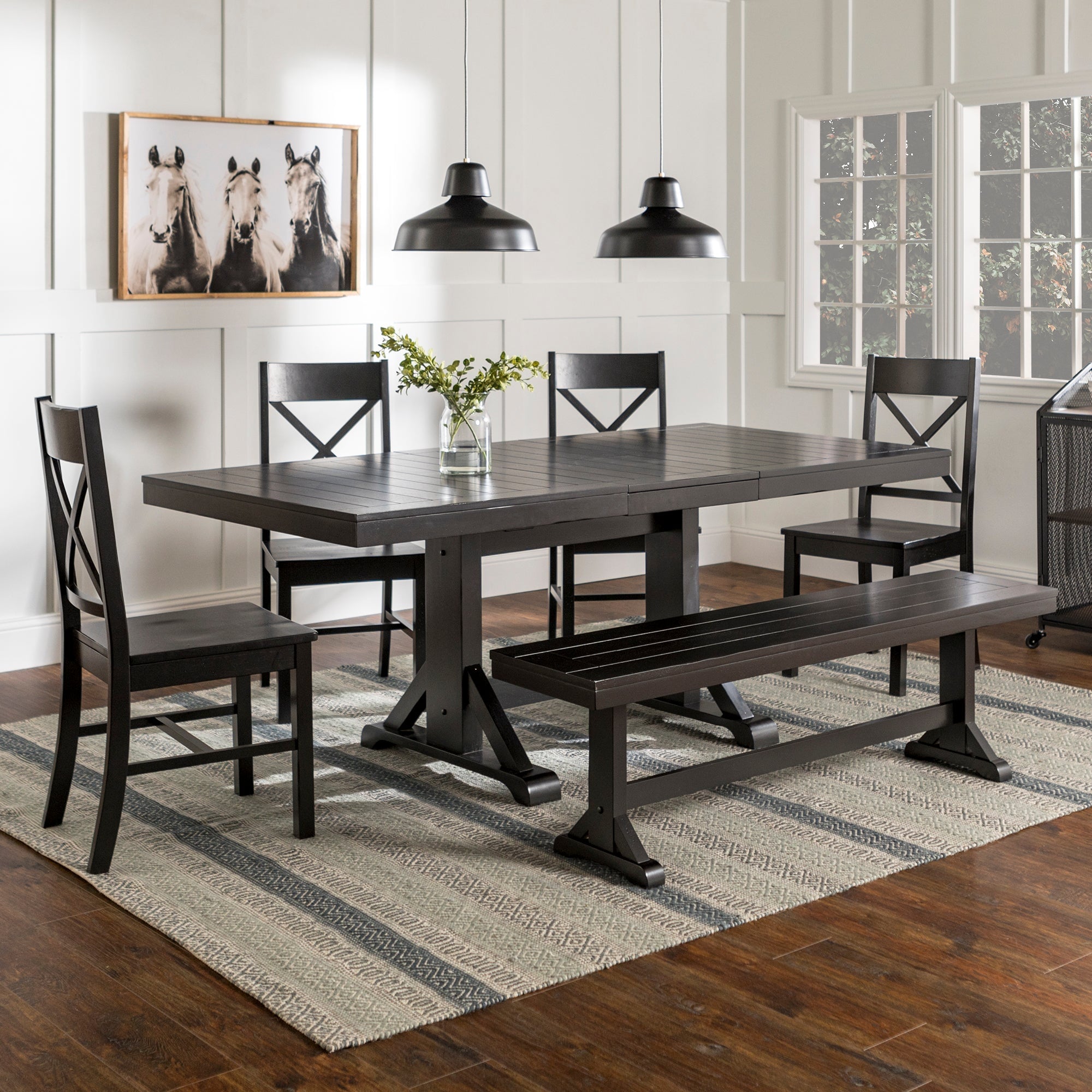Juego de comedor de madera de 6 piezas Meridian