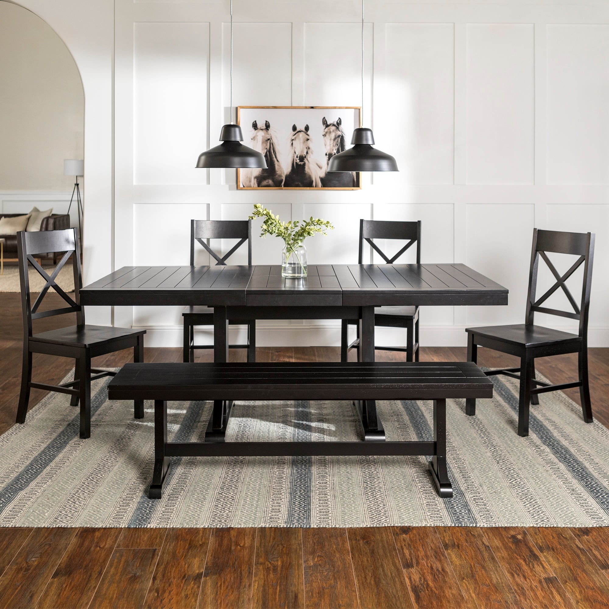 Juego de comedor de madera de 6 piezas Meridian