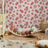 Floral Wallpaper with a Stylized Botanical Print in Pink, Beige, and Blue - C767