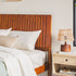 Cabecero de listones Cama de madera maciza de estilo moderno de mediados de siglo