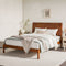 Cabecero de listones Cama de madera maciza de estilo moderno de mediados de siglo