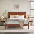 Cabecero de listones Cama de madera maciza de estilo moderno de mediados de siglo