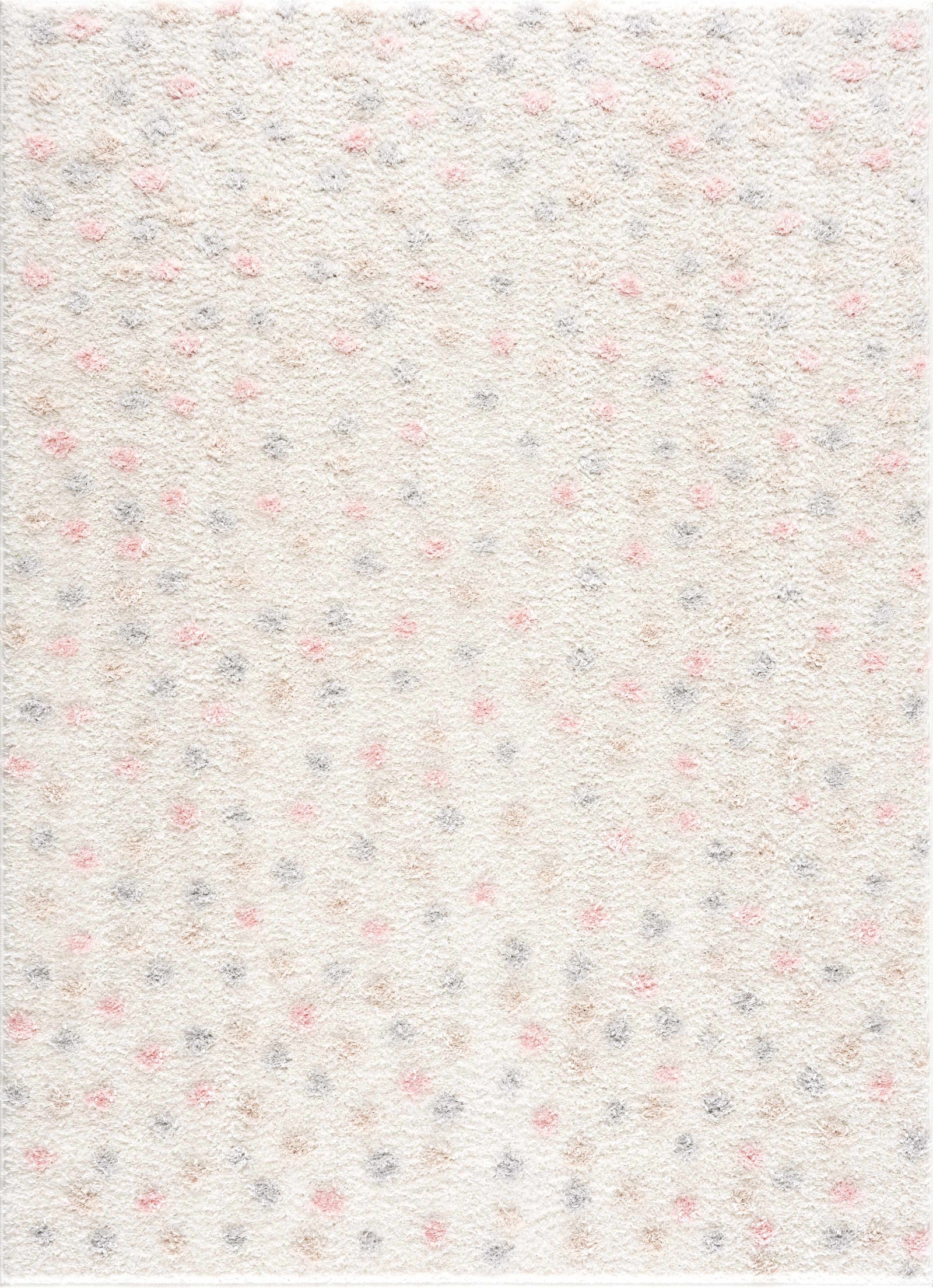Alfombra con lunares en color rosa y crema de Cansu