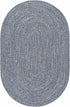 Alfombra trenzada de yute sintético de color azul