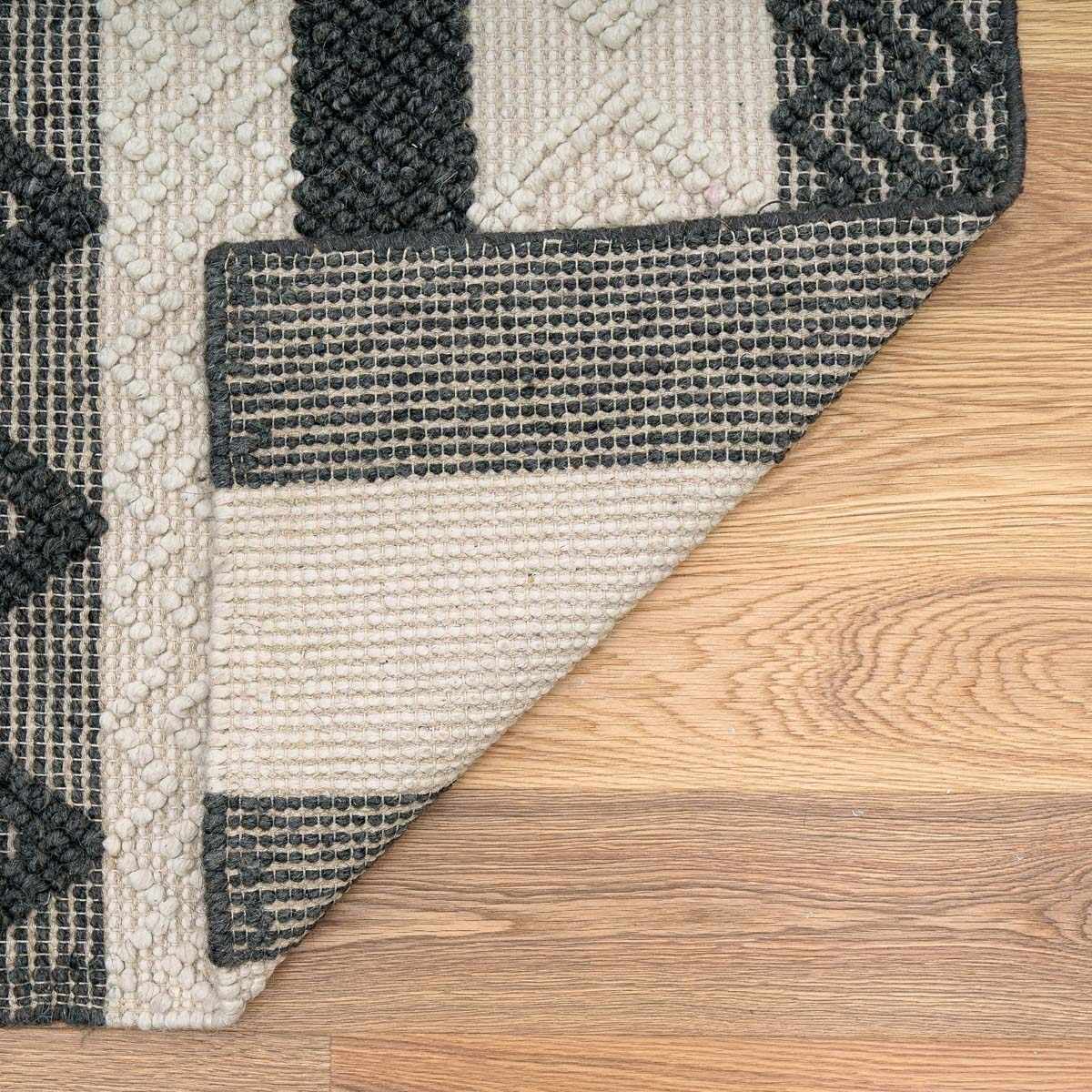 Alfombra de lana en blanco y negro Whittington - Ofertas