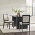 Silla de comedor de madera maciza Catalina con respaldo de ratán, juego de 2
