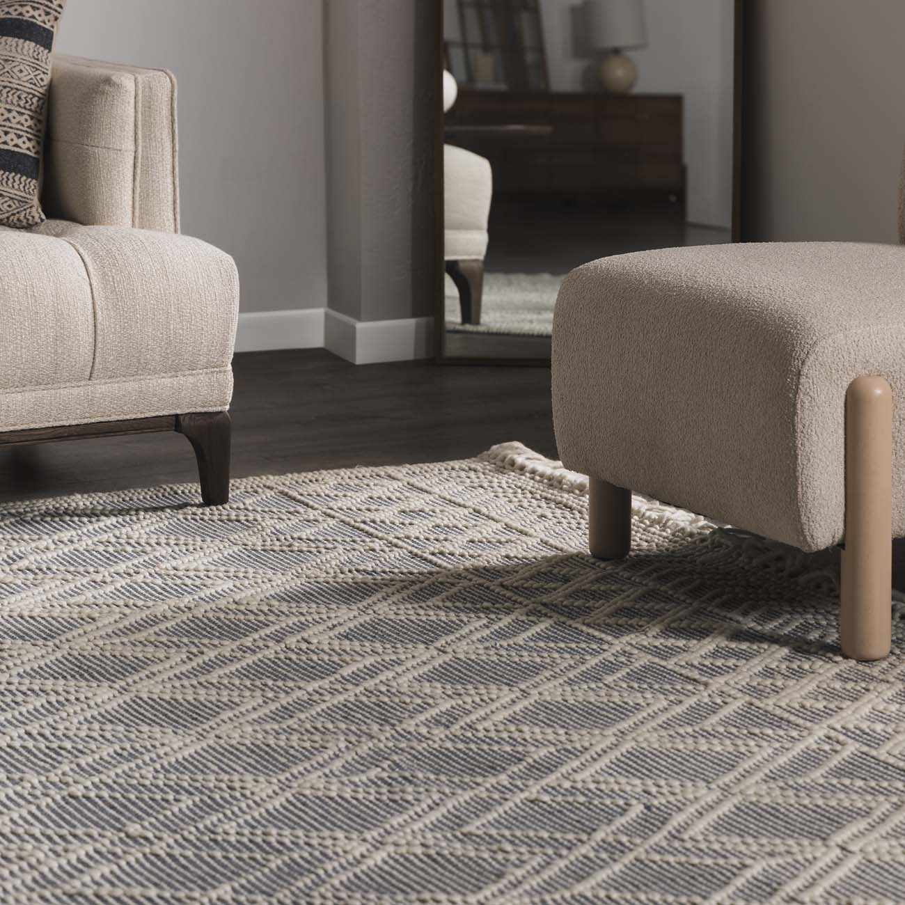 Alfombra de lana azul denim de Ramsbury