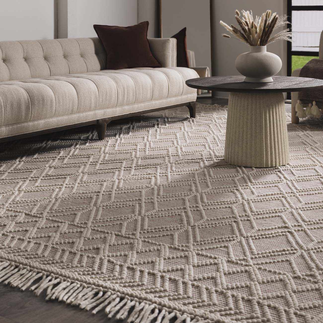Alfombra de lana rosa suave Ramsbury