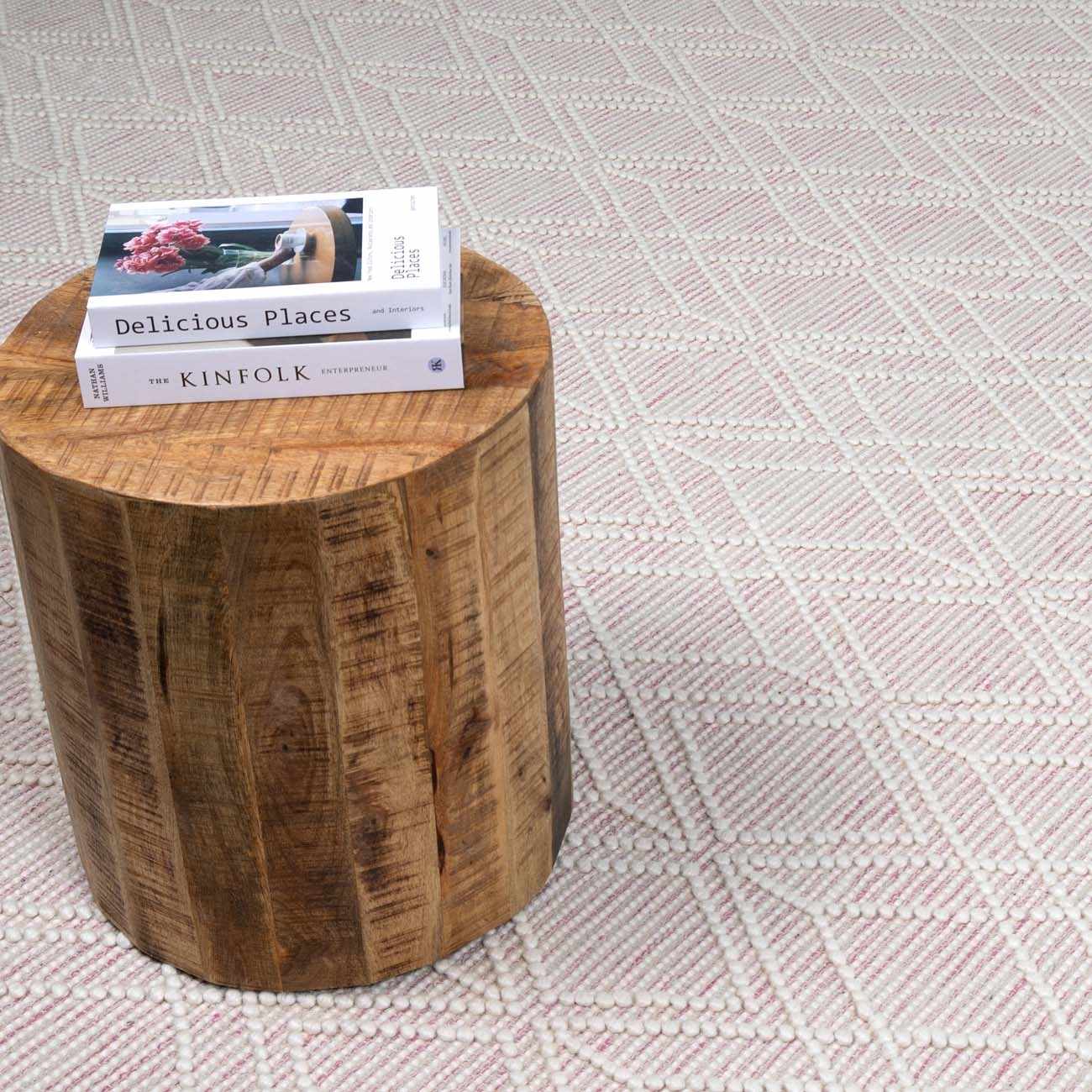 Alfombra de lana rosa suave Ramsbury
