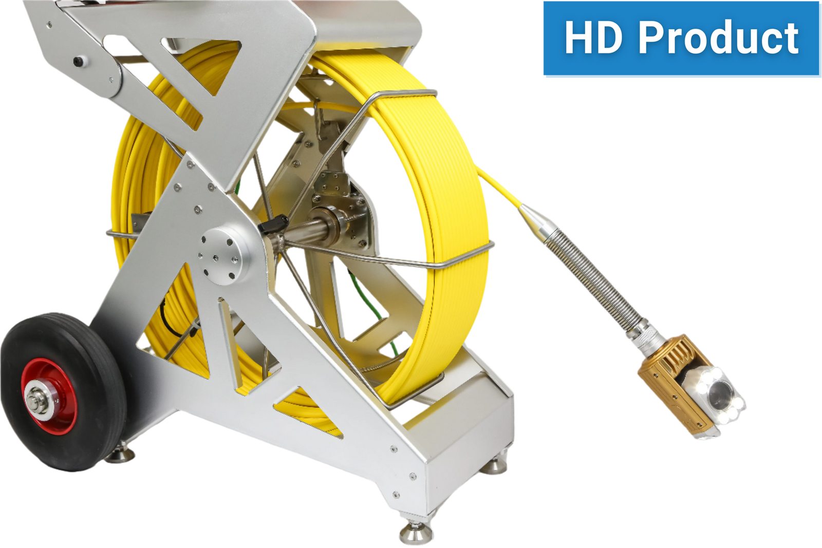 Cable de soporte HD de 200 pies de rango medio y cabezal de cámara autonivelante con movimiento horizontal, vertical y zoom (sin estación de control)