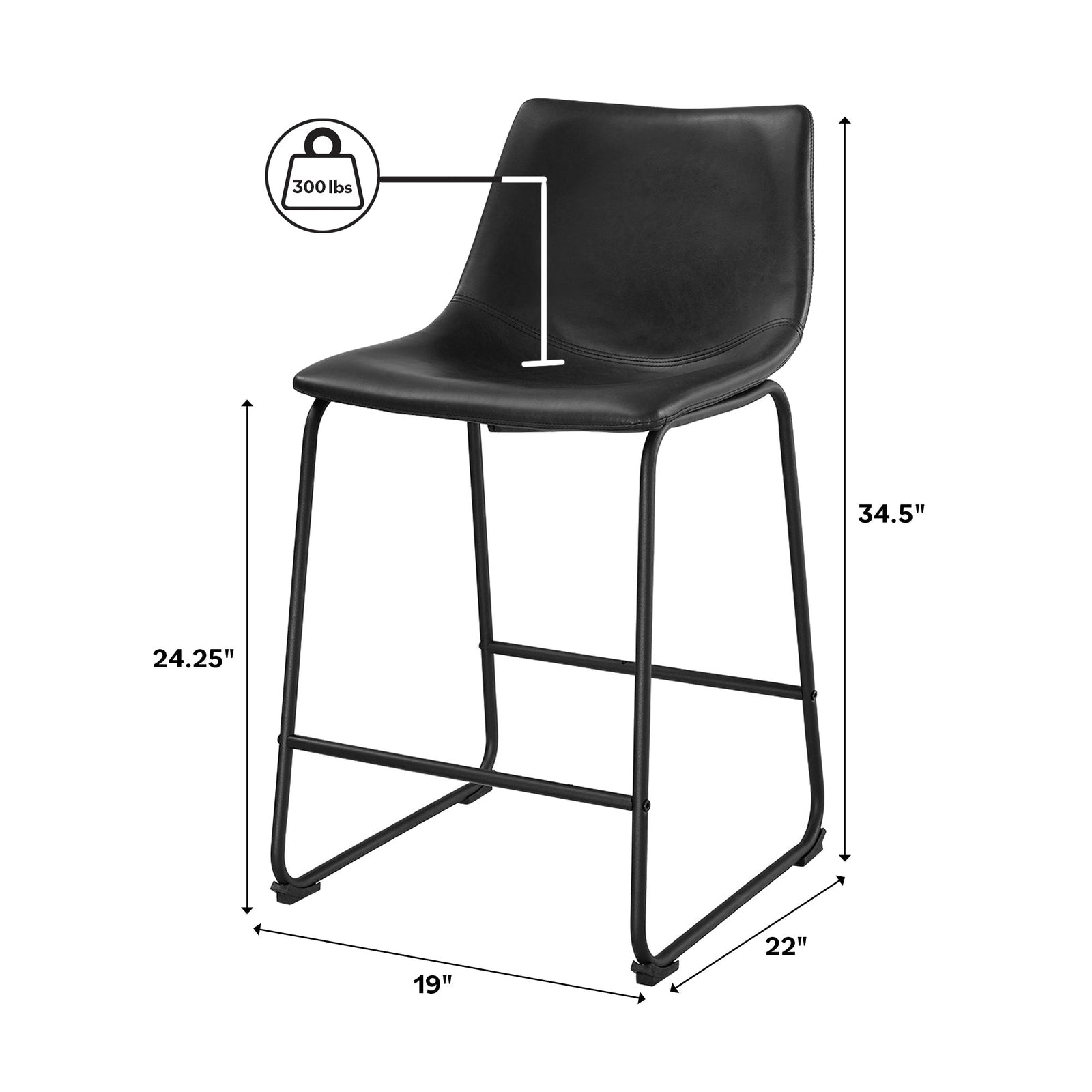 Juego de 2 taburetes de bar de piel sintética