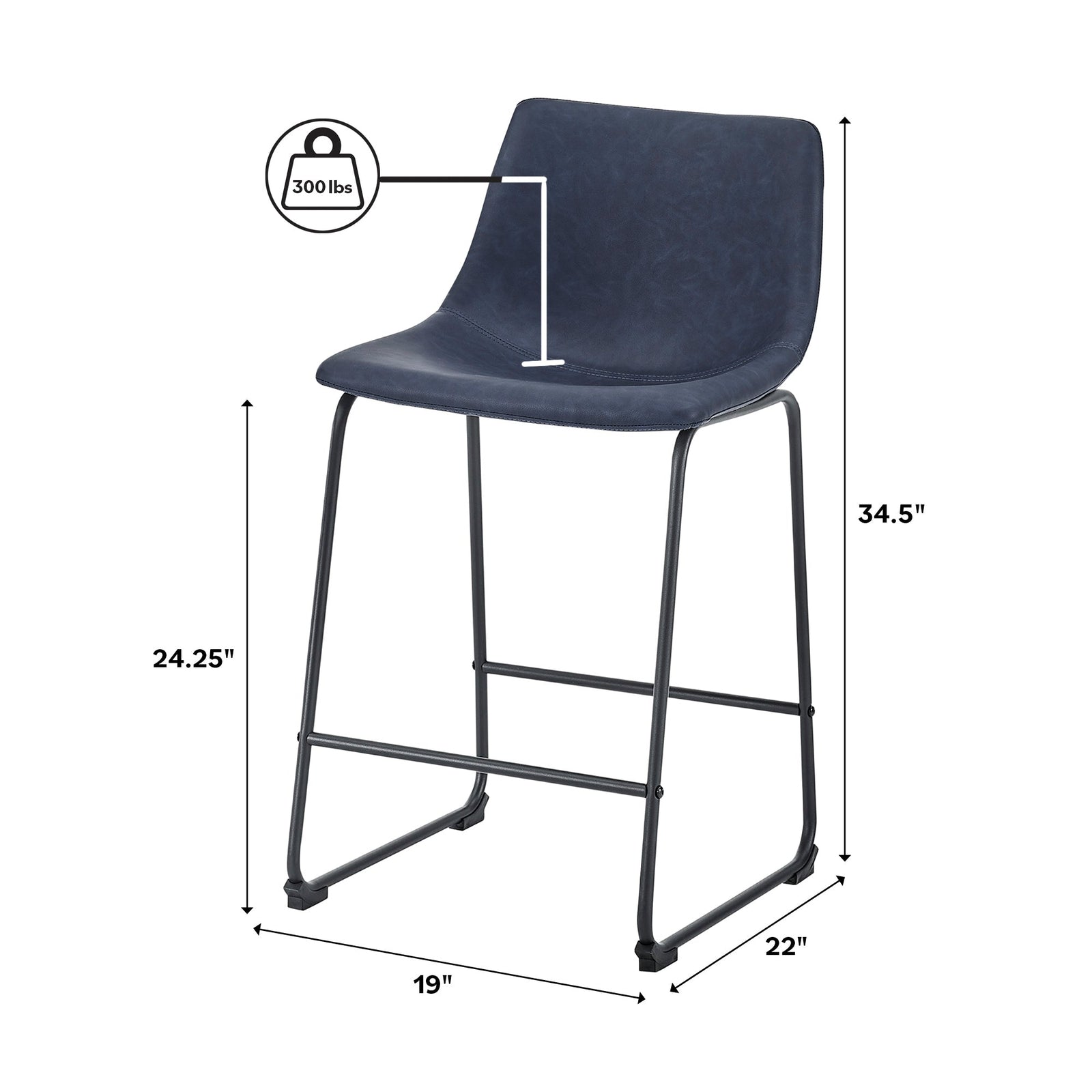 Juego de 2 taburetes de bar de piel sintética