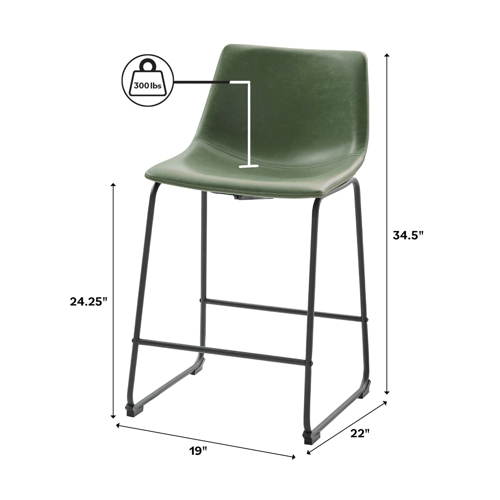Juego de 2 taburetes de bar de piel sintética