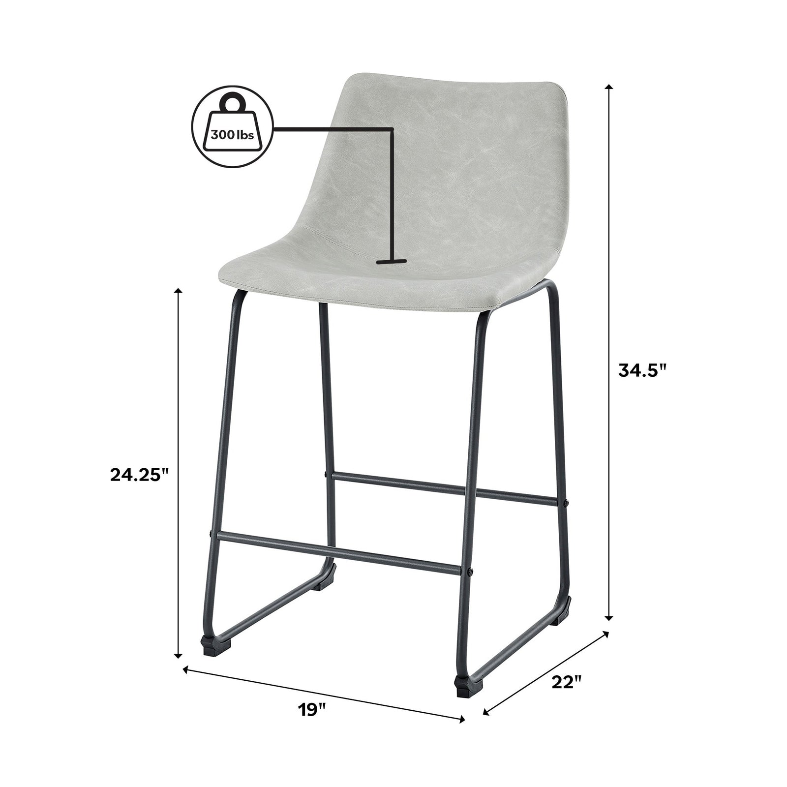 Juego de 2 taburetes de bar de piel sintética