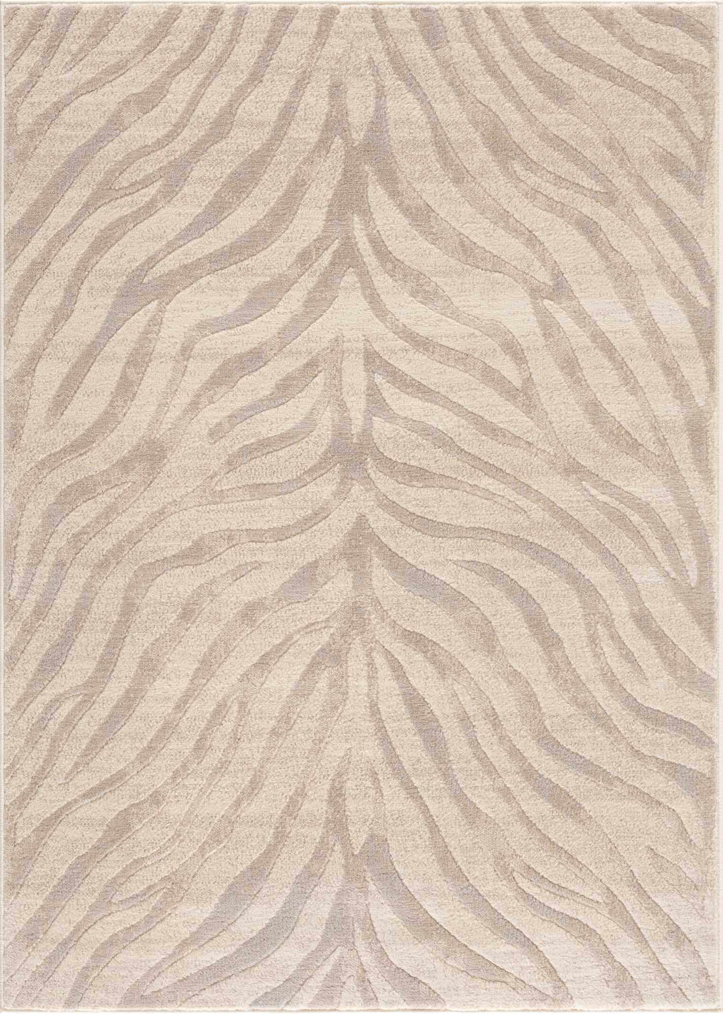 Alfombra con estampado de cebra de Manteca en color beige