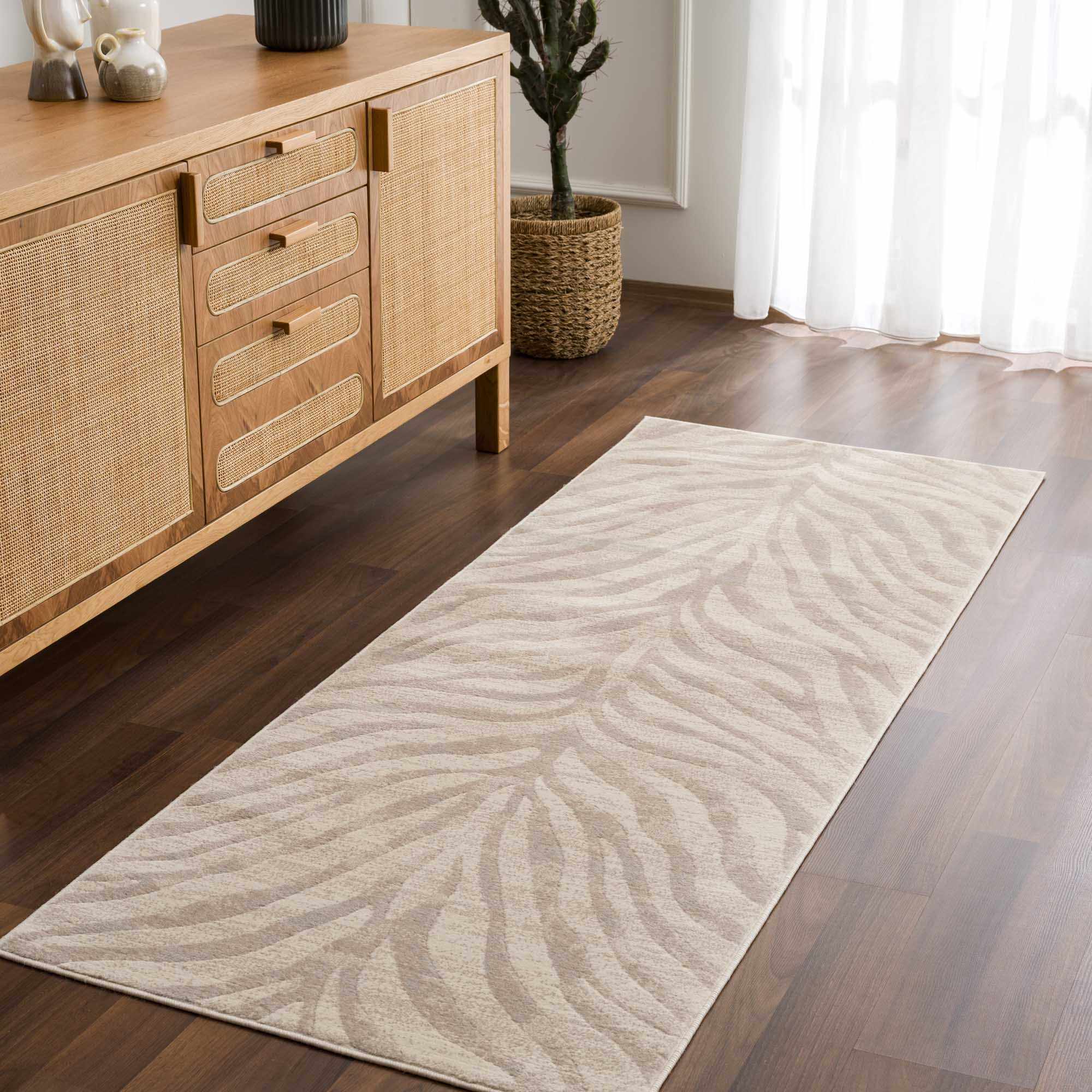 Alfombra con estampado de cebra de Manteca en color beige