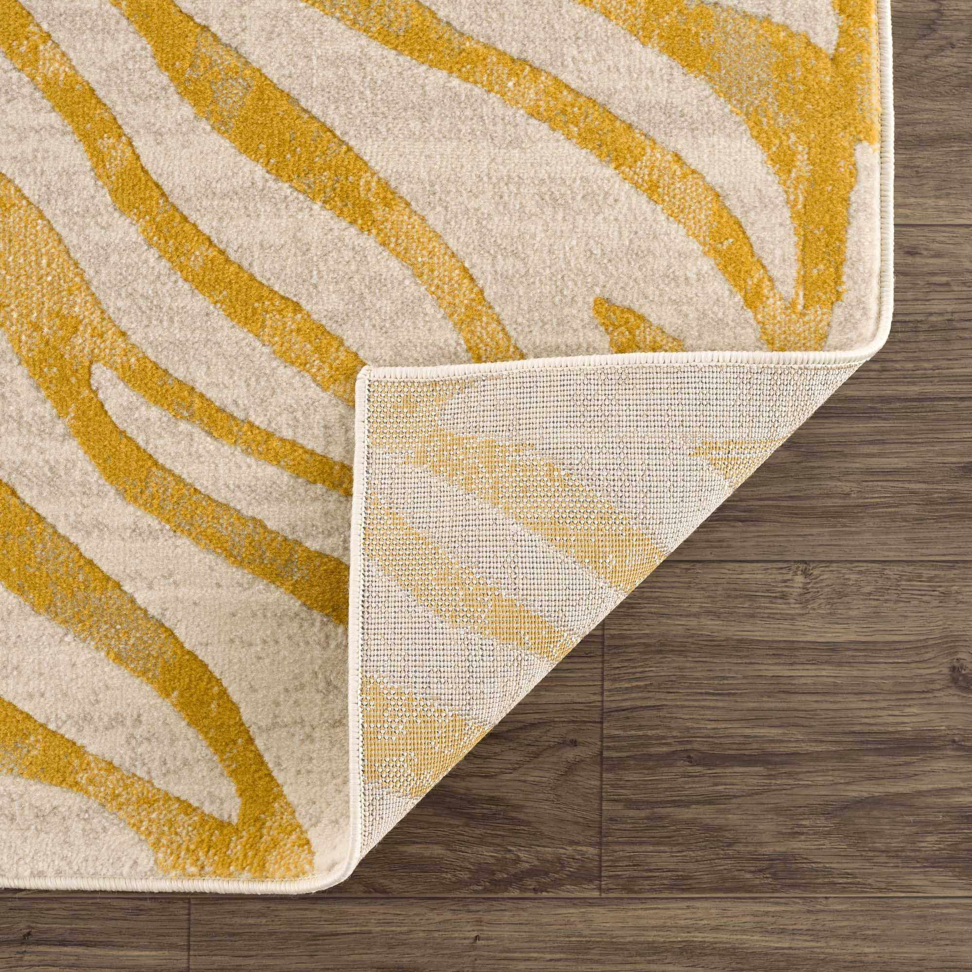 Alfombra con estampado de cebra en amarillo Terra - Liquidación