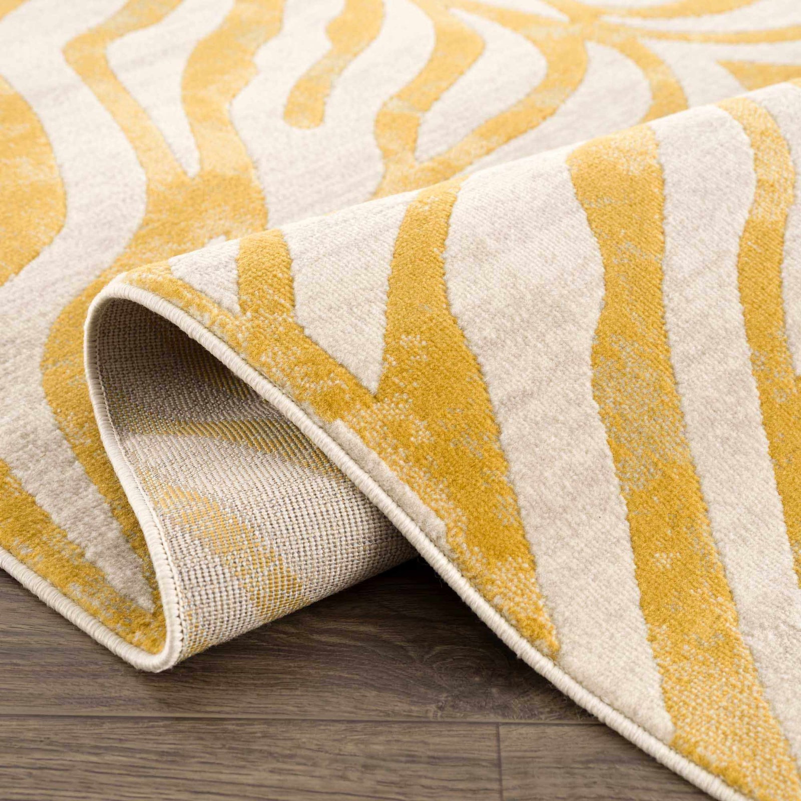 Alfombra con estampado de cebra en amarillo Terra - Liquidación
