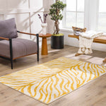 Alfombra con estampado de cebra en amarillo Terra - Liquidación