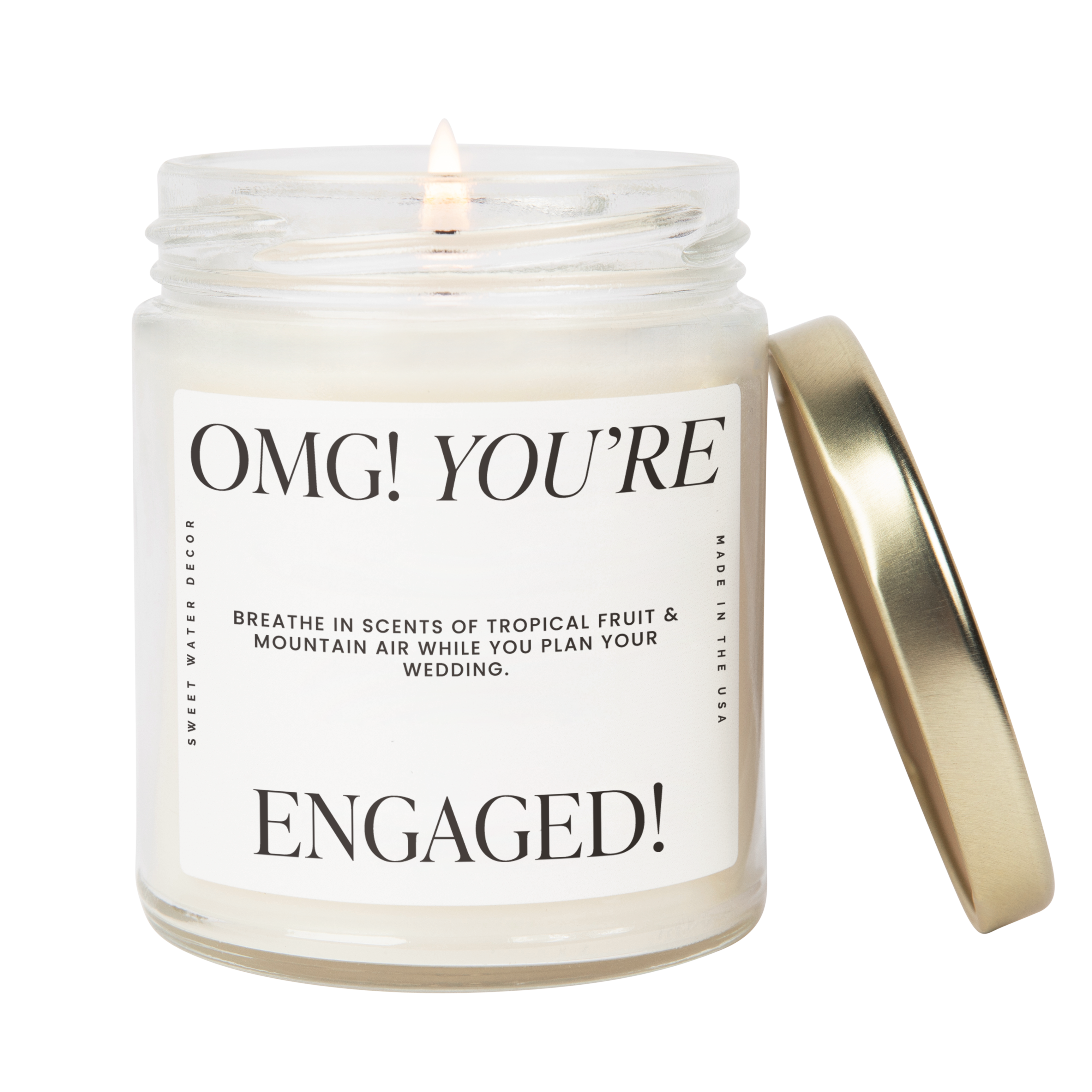OMG! You're Engaged! Soy Candle - Large Quote Label - 9 oz