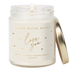 Love You Soy Candle Patterned - Clear Jar - 9 oz