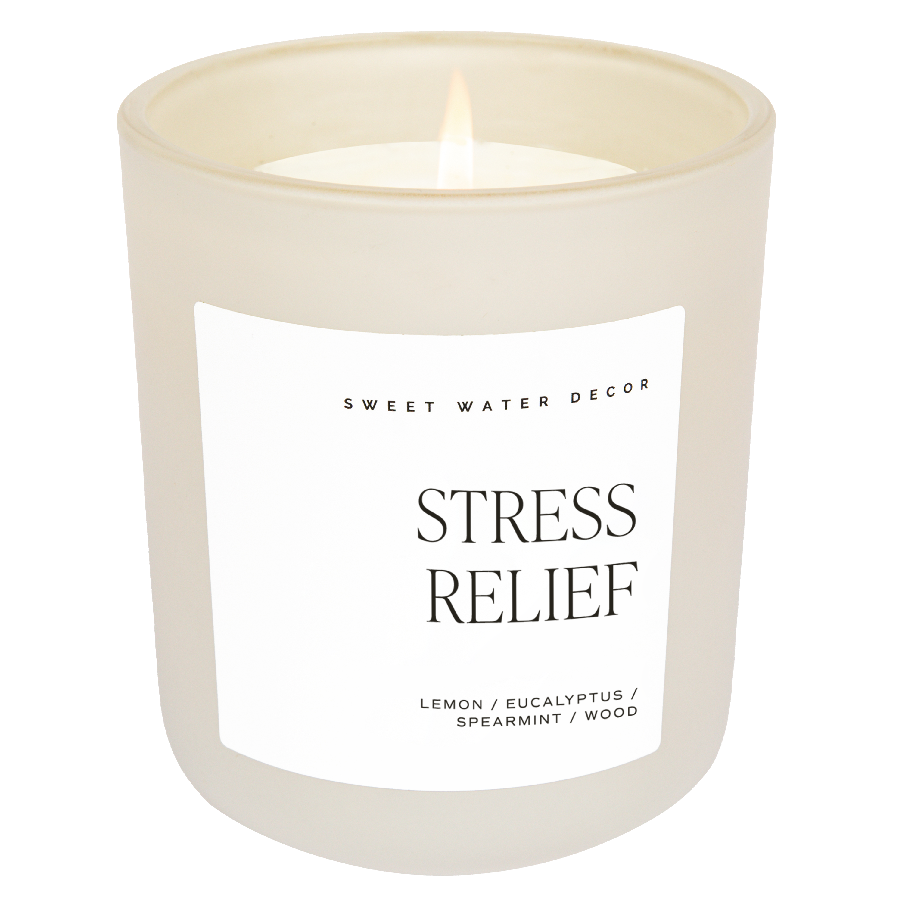 Stress Relief Soy Candle -  Tan Matte Jar - 15 oz