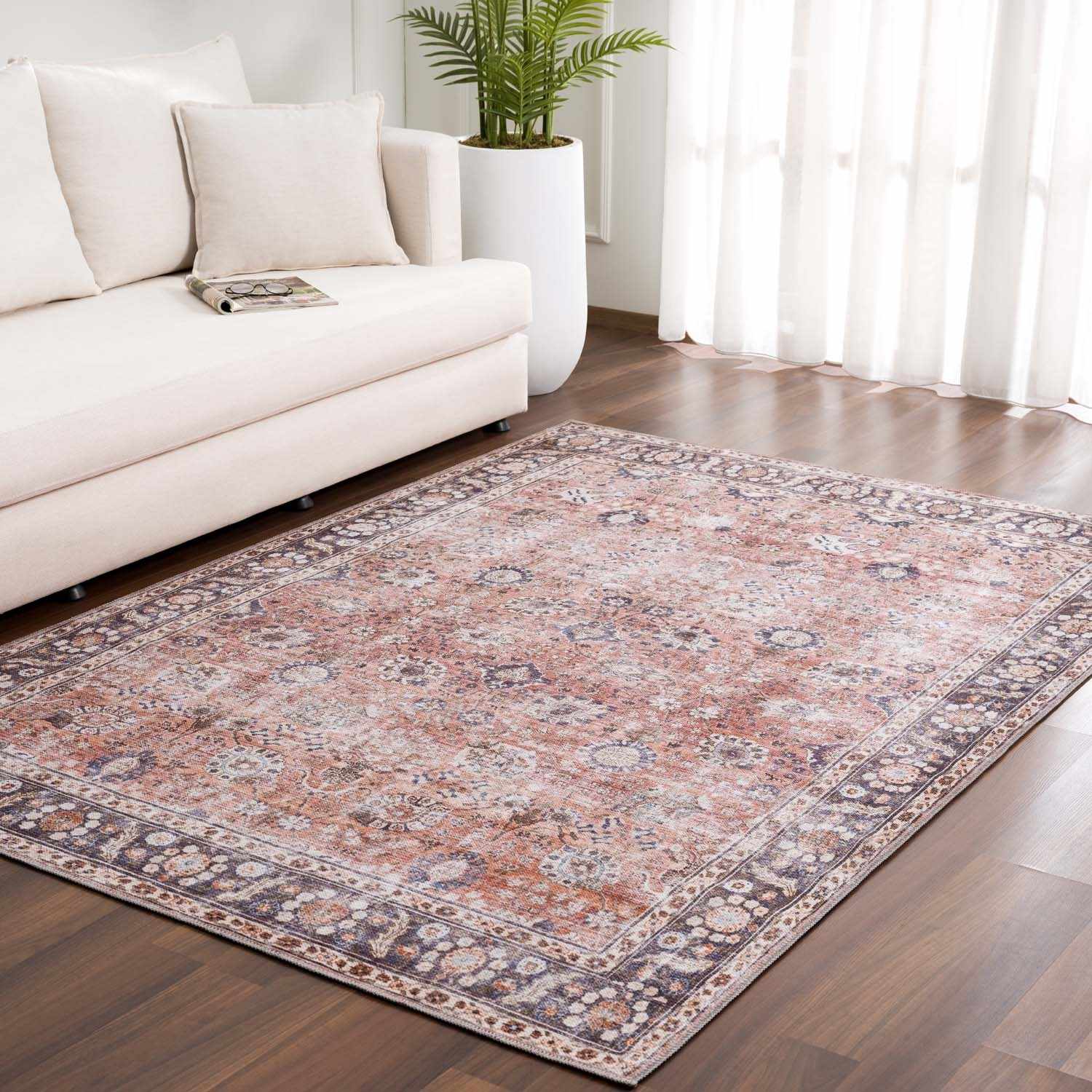 Alfombra lavable roja Ganyangan