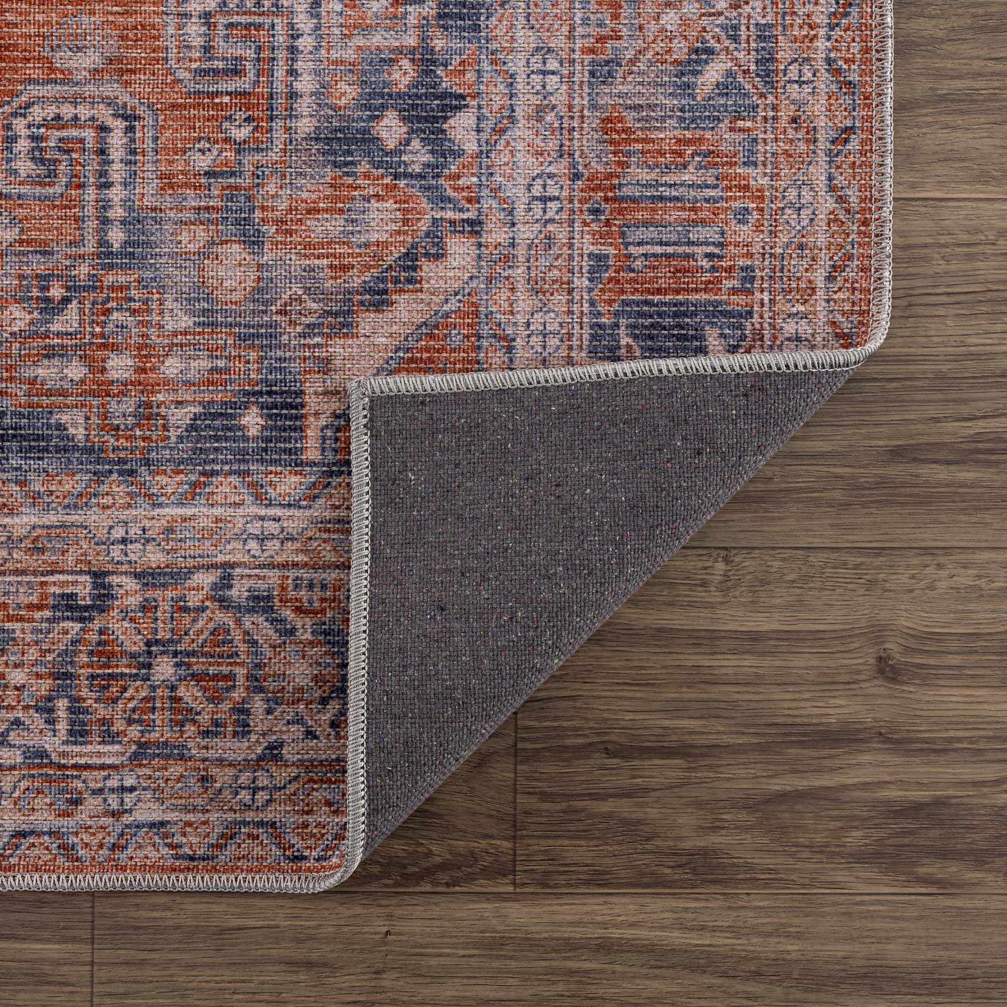 Alfombra lavable Taber color naranja quemado