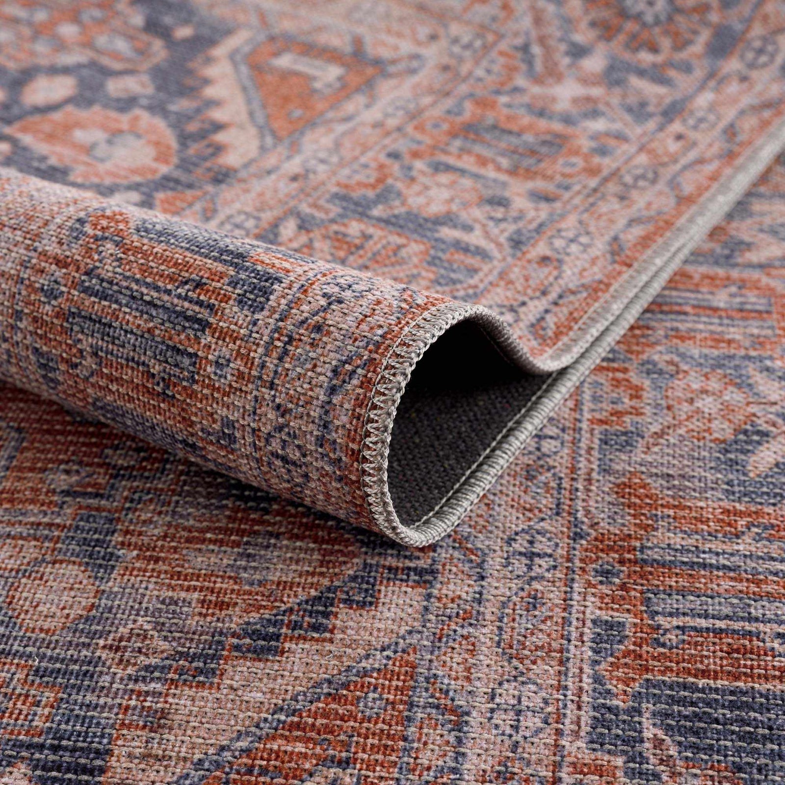 Alfombra lavable Taber color naranja quemado