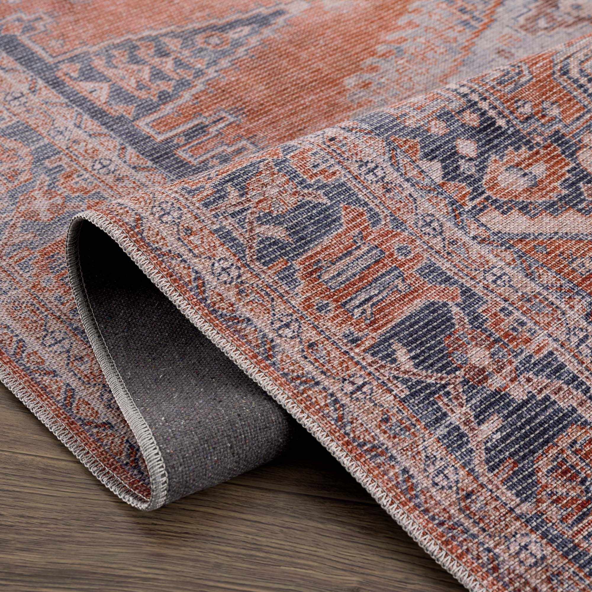 Alfombra lavable Taber color naranja quemado