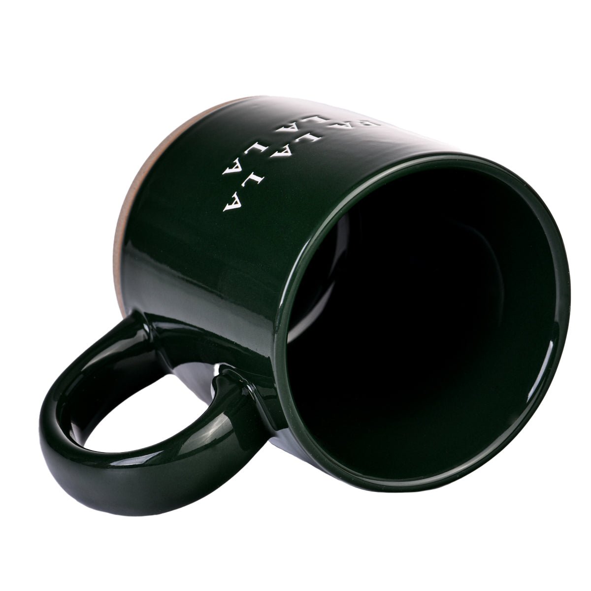 Fa La La 14oz. Taza de café de gres verde 