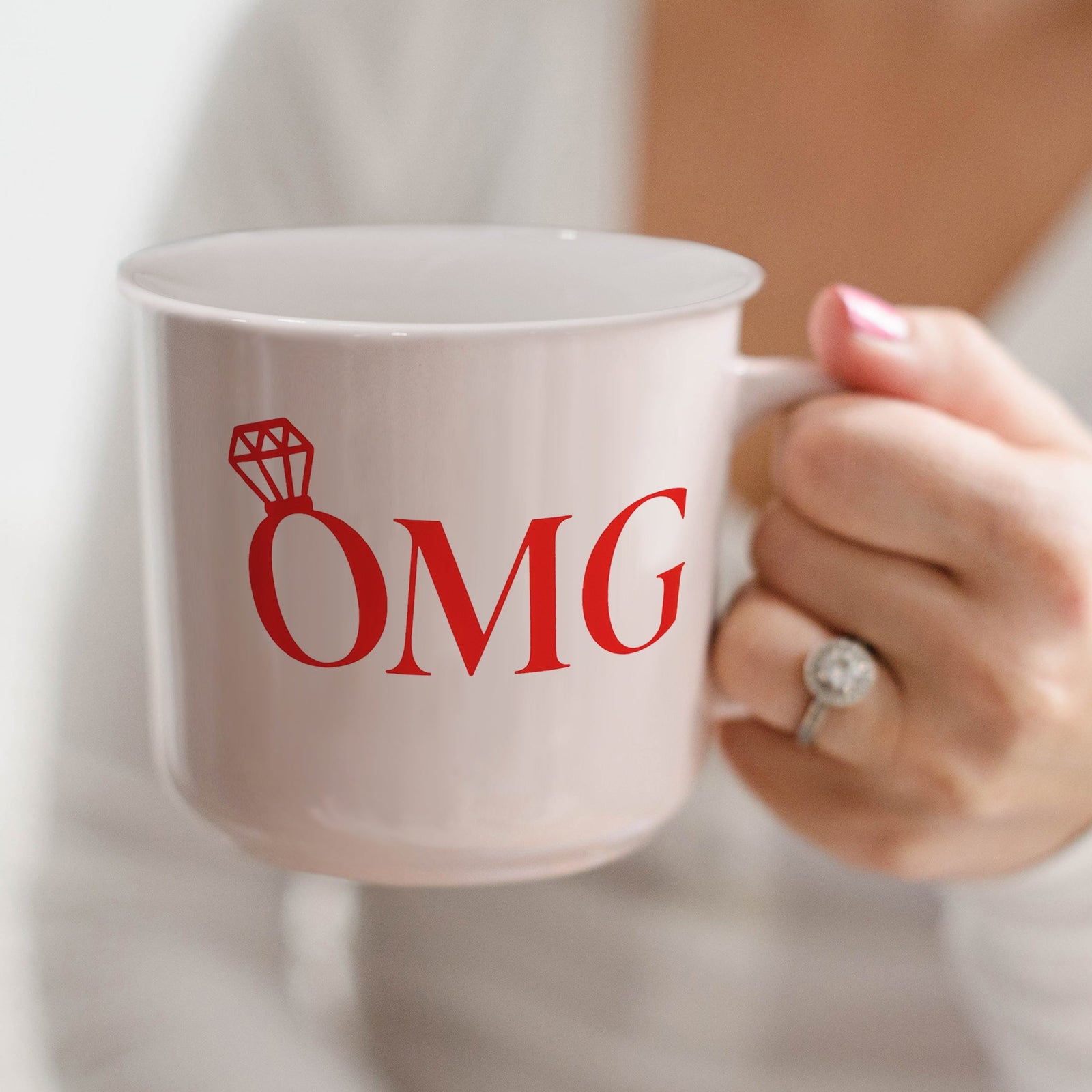 Taza de café OMG de 11 oz con diseño de fogata