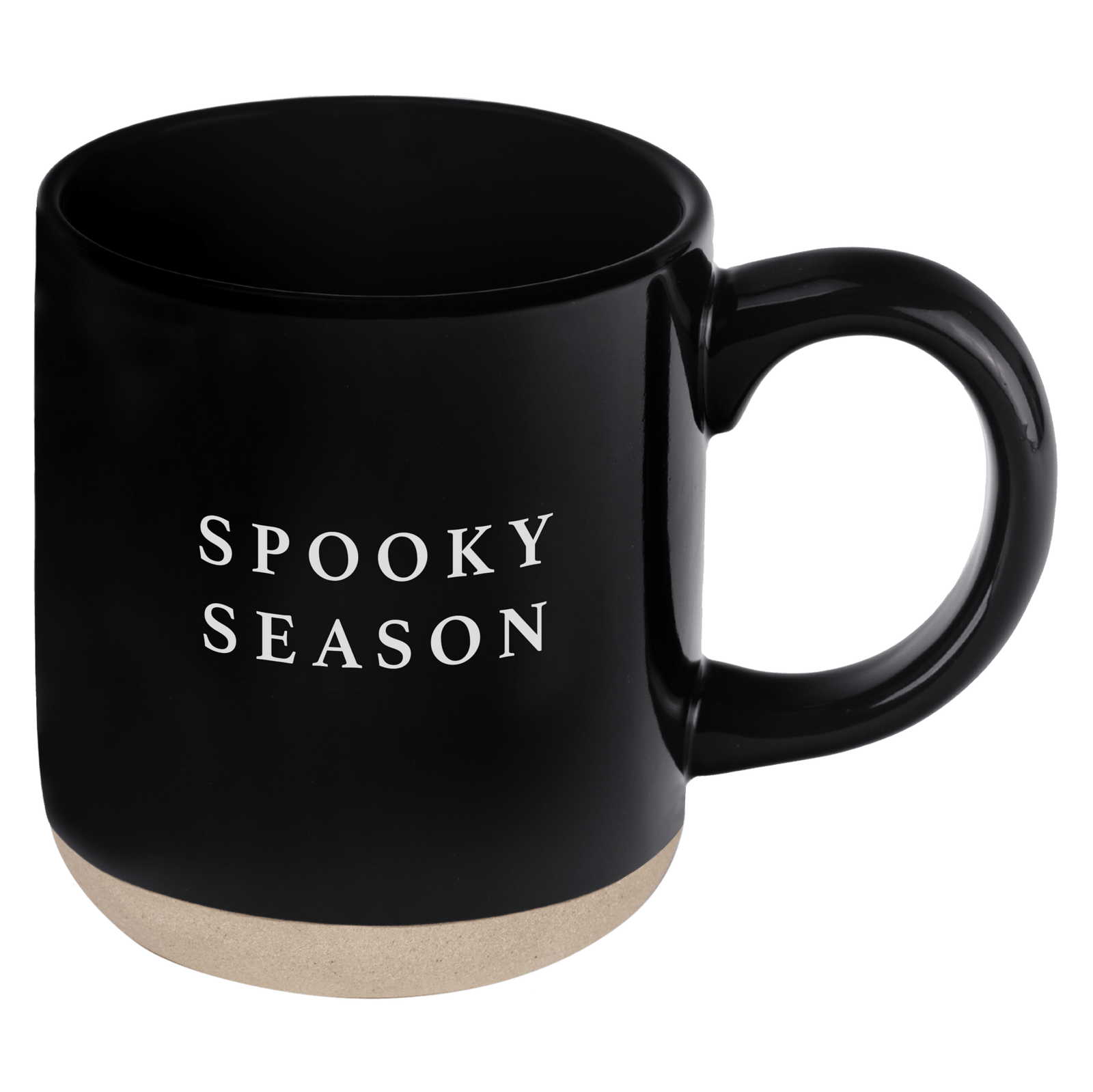 Taza de café de cerámica negra de 14 oz. Temporada espeluznante