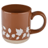Taza de café de cerámica naranja con hojas de otoño de 14 oz