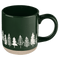 Taza de café de cerámica con diseño de pinos de 14 oz