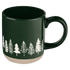 Taza de café de cerámica con diseño de pinos de 14 oz
