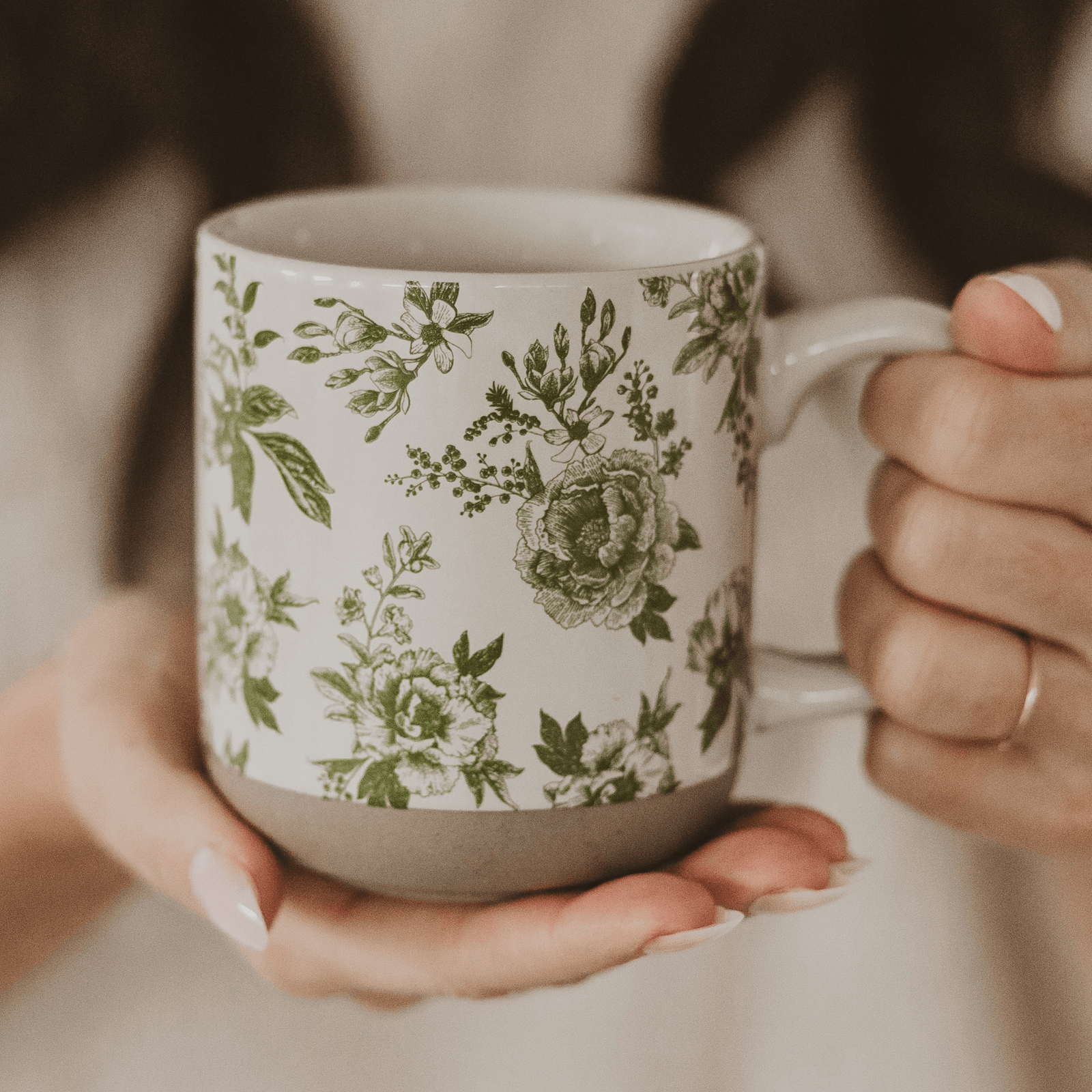 Taza de café de cerámica verde Delft de 450 ml