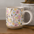 Taza de café de cerámica floral de 14 oz