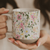Taza de café de cerámica floral de 14 oz