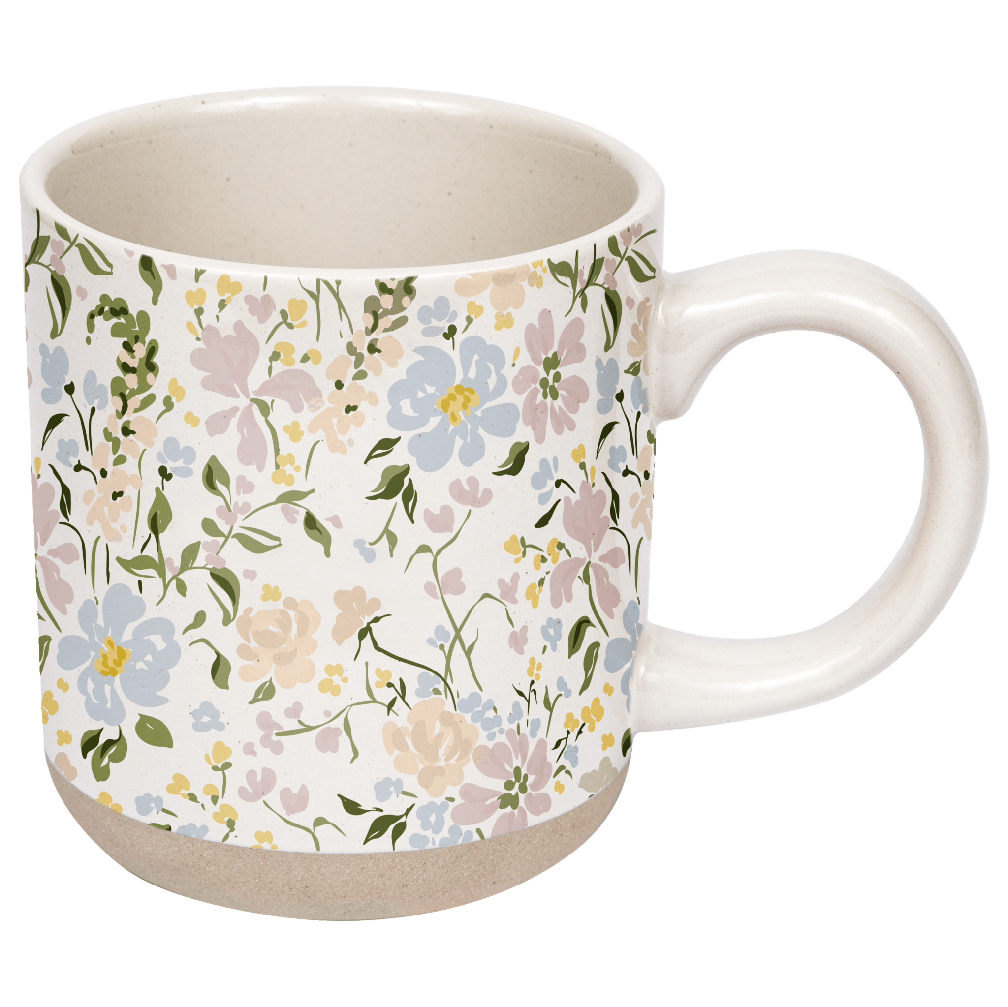 Taza de café de cerámica floral de 14 oz