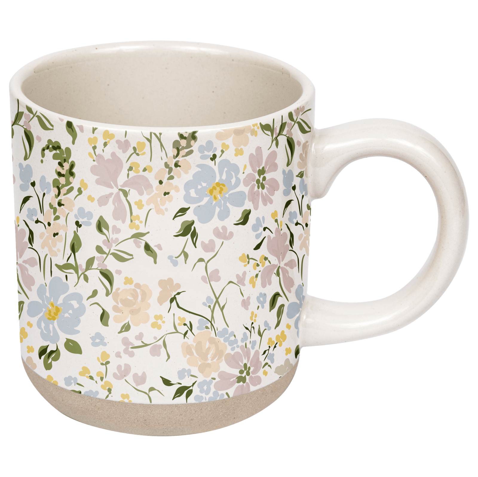 Taza de café de cerámica floral de 14 oz