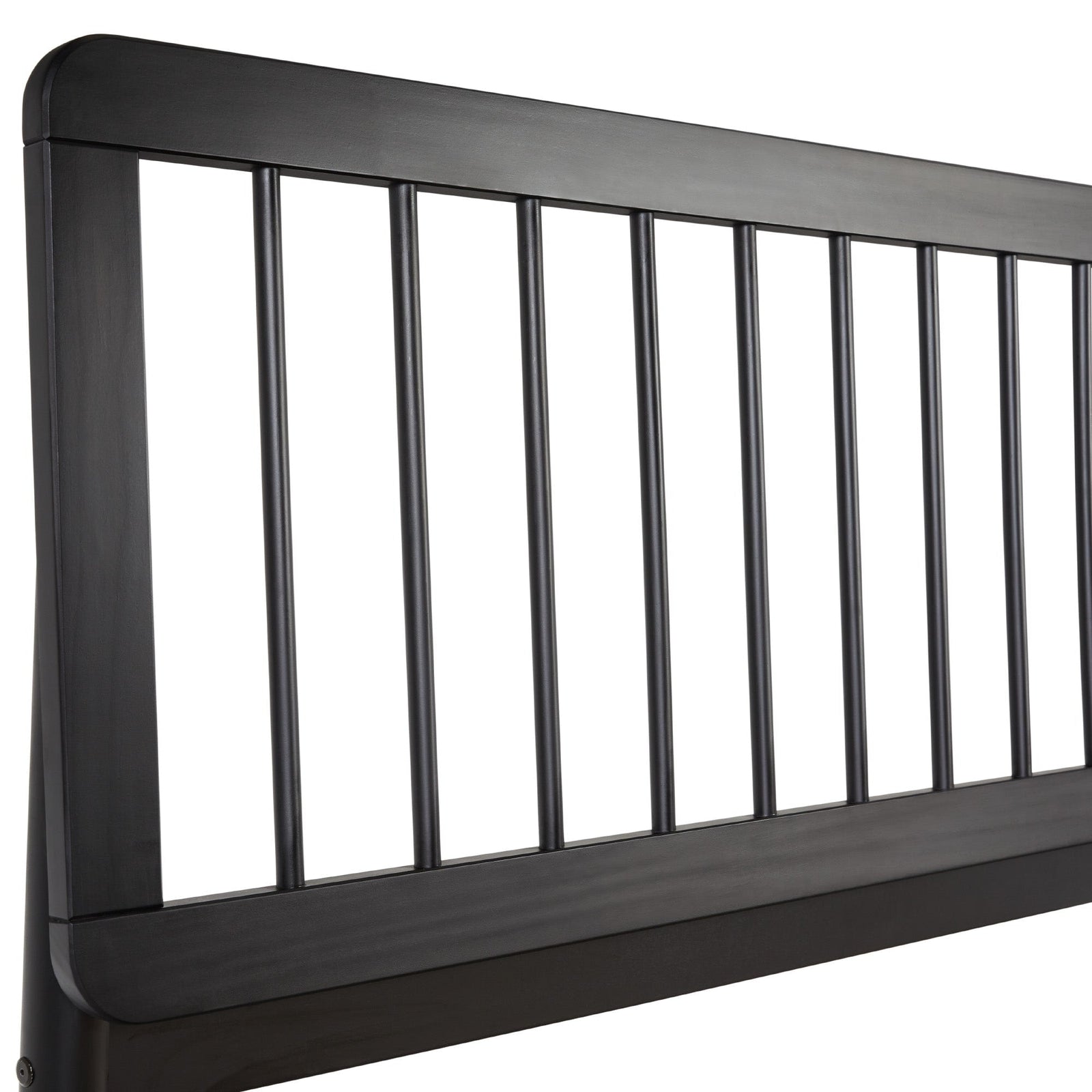 Cama de madera maciza con estructura de husillo de estilo moderno de mediados de siglo