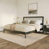 Cama de madera maciza con estructura de husillo de estilo moderno de mediados de siglo