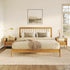 Cama de madera maciza con estructura de husillo de estilo moderno de mediados de siglo