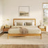 Cama de madera maciza con estructura de husillo de estilo moderno de mediados de siglo