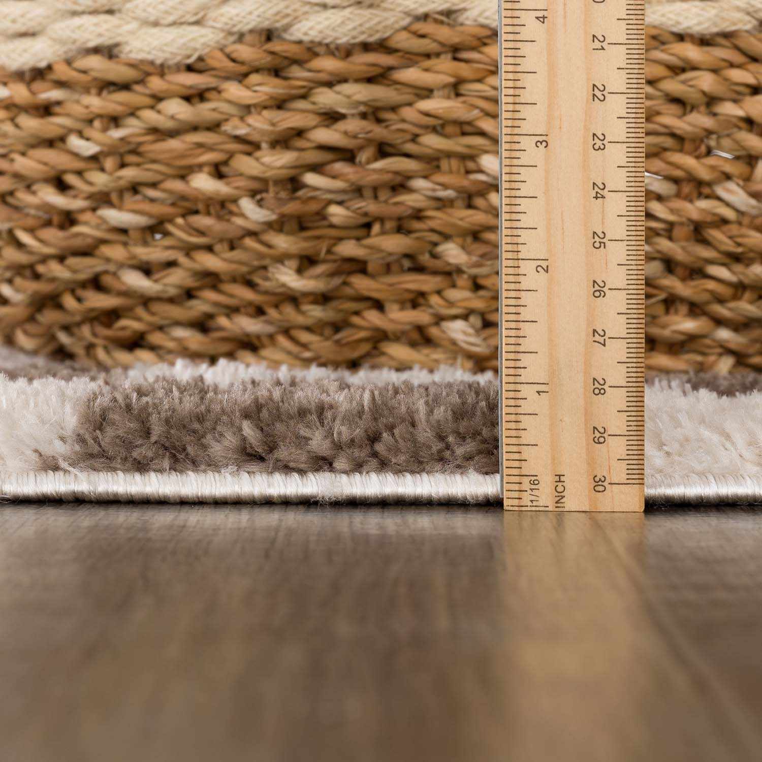 Alfombra lavable a cuadros marrón Canika