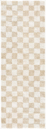 Alfombra lavable a cuadros color crema Canika 
