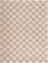 Alfombra lavable a cuadros color crema Canika 
