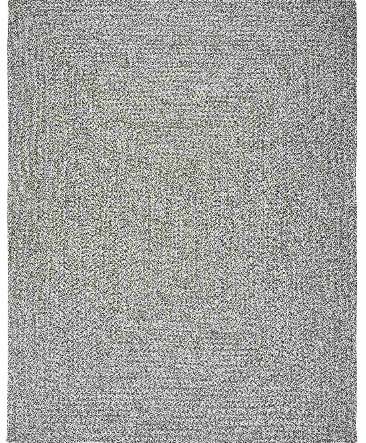 Alfombra trenzada de yute sintético en color carbón crema