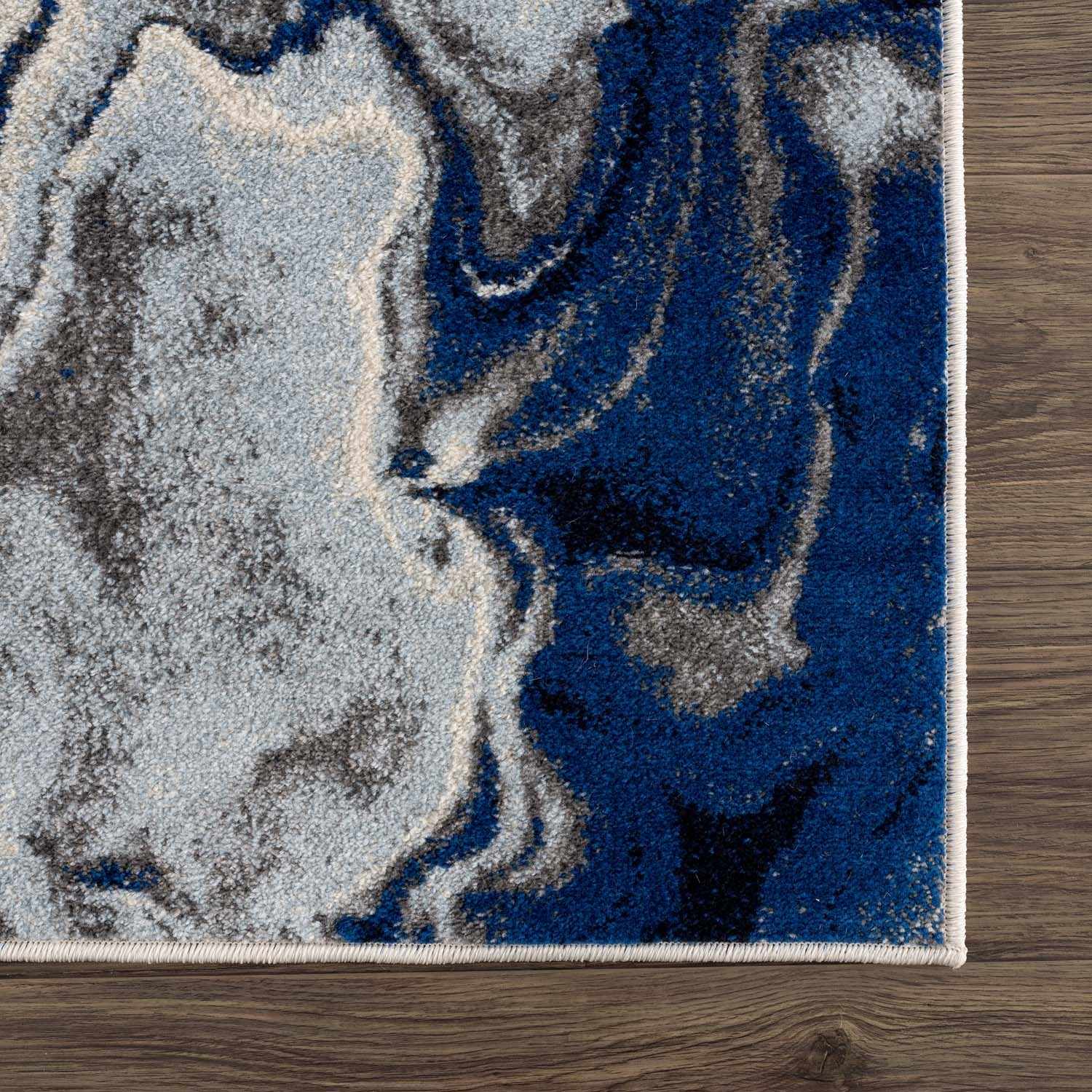 Alfombra de mármol azul crema Glendon